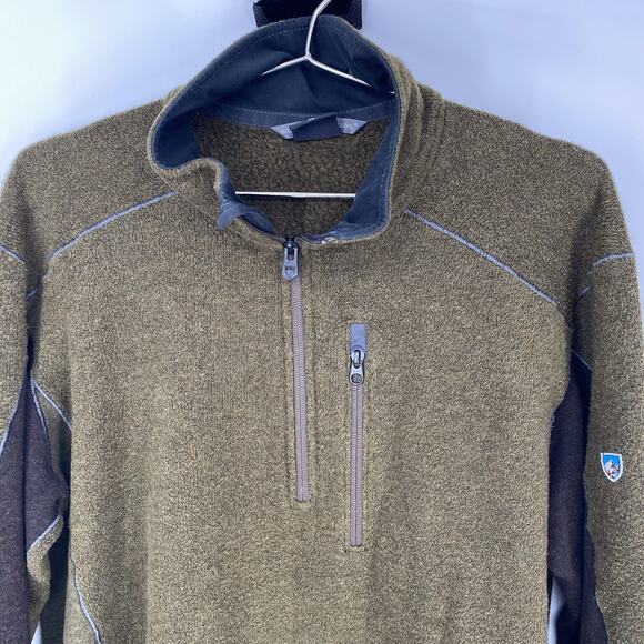 Kuhl Interceptor 1/4 Zip Mock Neck Pullover Green Fleece Men's Size XL - Picture 3 of 9